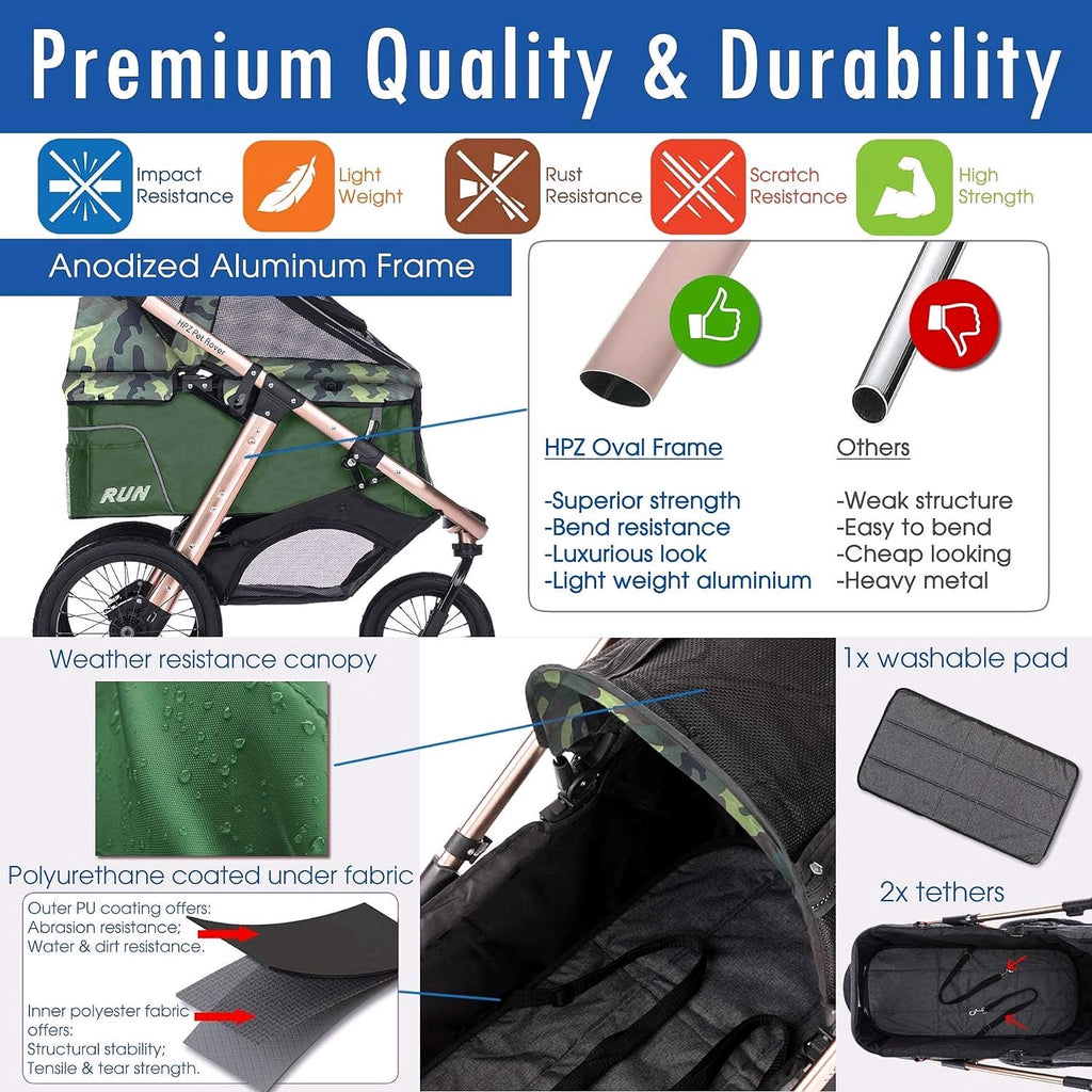 2026 Buggy de jogging sportif pour animaux avec roues en caoutchouc confort