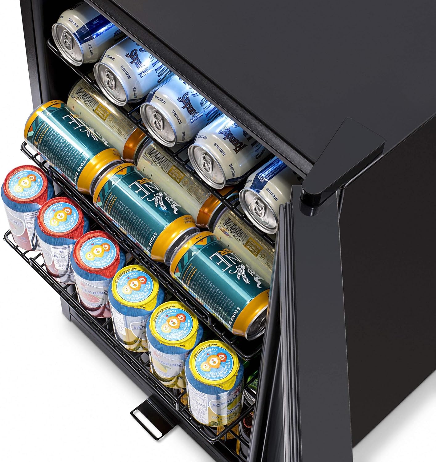 2026 Getränkekühlschrank | Freistehender Kühlschrank für 126 Dosen mit Glastür mit Scharnier rechts | Mini-Getränkekühlschrank, perfekt für Bier, Wein, Limonade und kühlere Getränke