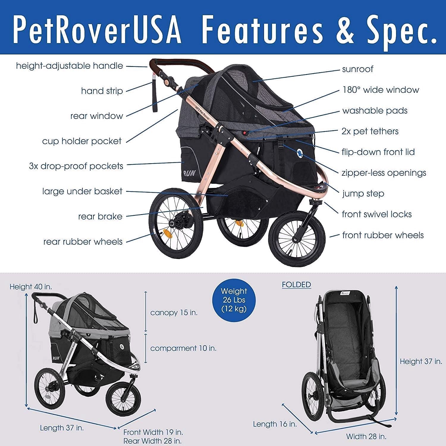 2026 Buggy de jogging sportif pour animaux avec roues en caoutchouc confort