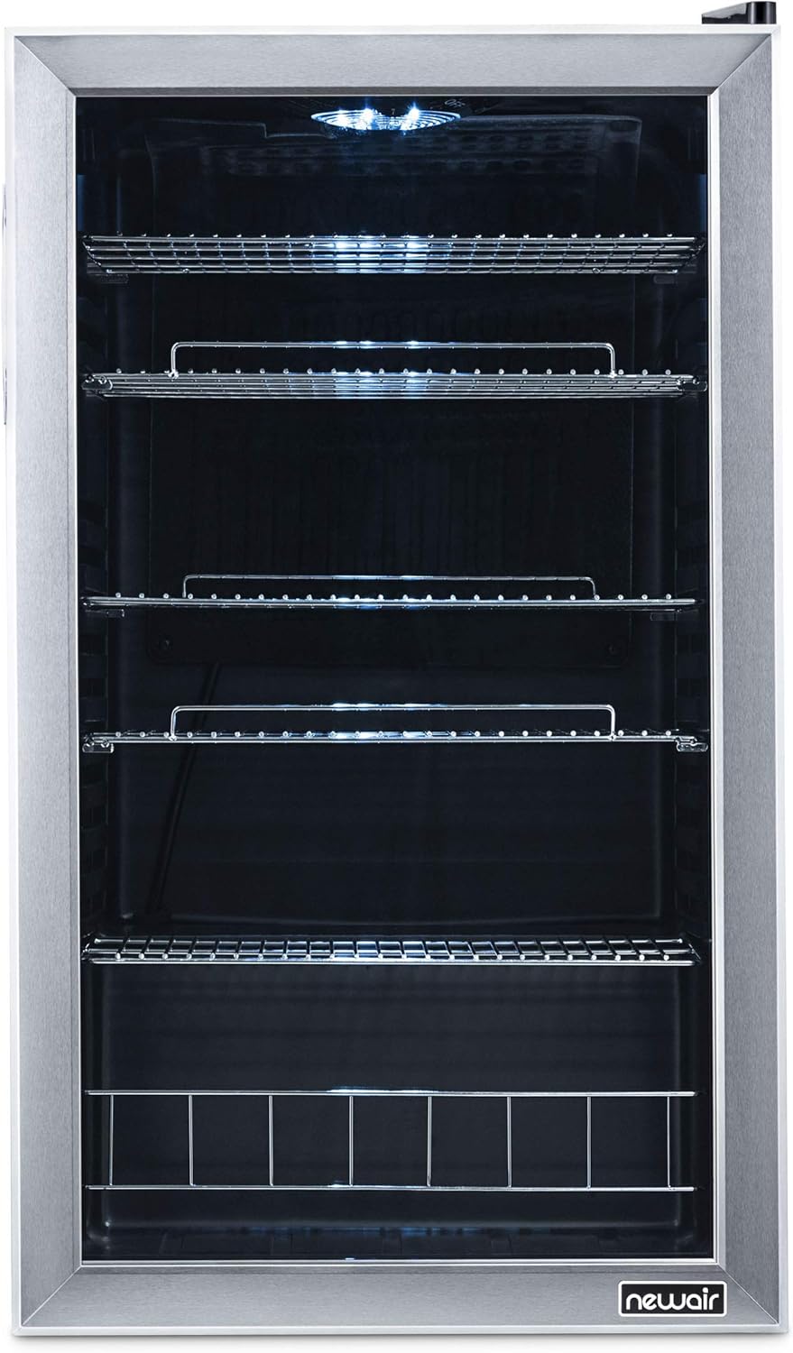 2026 Getränkekühlschrank | Freistehender Kühlschrank für 126 Dosen mit Glastür mit Scharnier rechts | Mini-Getränkekühlschrank, perfekt für Bier, Wein, Limonade und kühlere Getränke