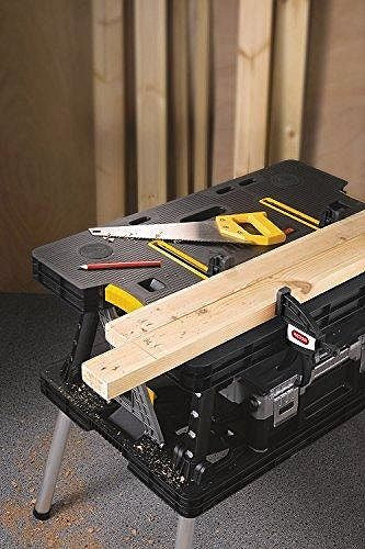 2026 Table de travail / établi pliable Keter pour scie à onglet – Noir / Jaune