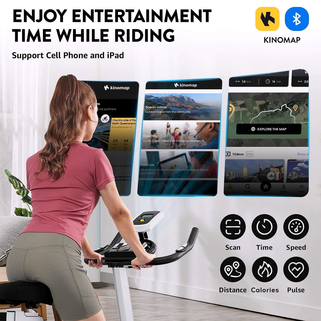 2026 Pooboo Vélo de cyclisme en intérieur – Vélo de spinning magnétique pour l’entraînement cardio à domicile