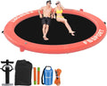 2026 Aufblasbares Dock, schwimmende Plattform, 2,44 m aufblasbares Wasserhängematten-Schwimmdeck für See mit Getränkehalter, runder Schwimmring, Schwimmfloß, Liegeinsel, Plattformpolster