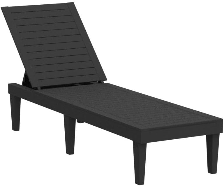 2026 Chaiselongue-Stühle für den Außenbereich, 4er-Set mit verstellbarer Rückenlehne, stabile Liegen für Terrasse und Poolrand, einfache Montage, wasserdicht und leicht mit einer Tragfähigkeit von 120 kg, schwarz