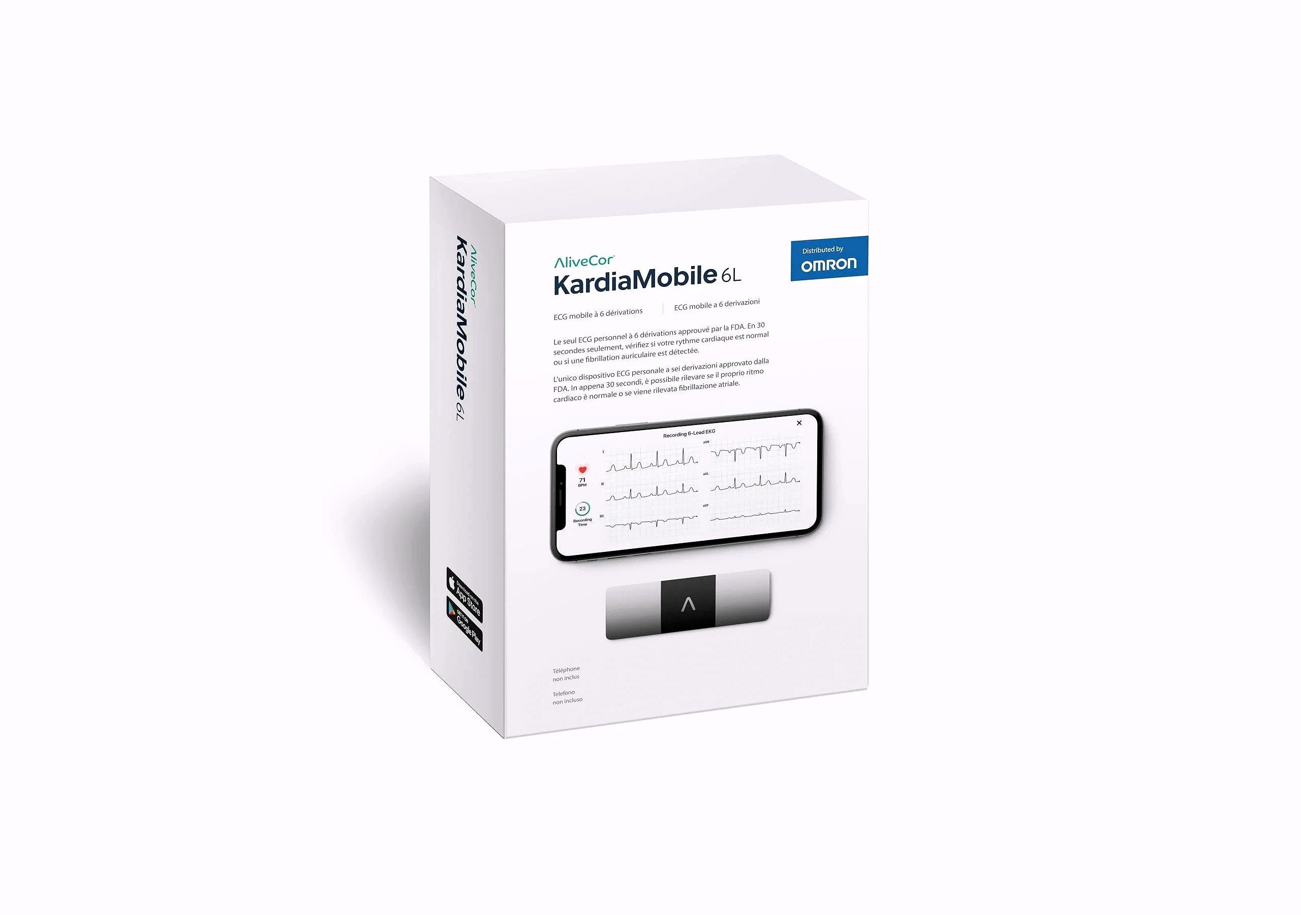 2026 KardiaMobile 6L Moniteur ECG personnel pour smartphones