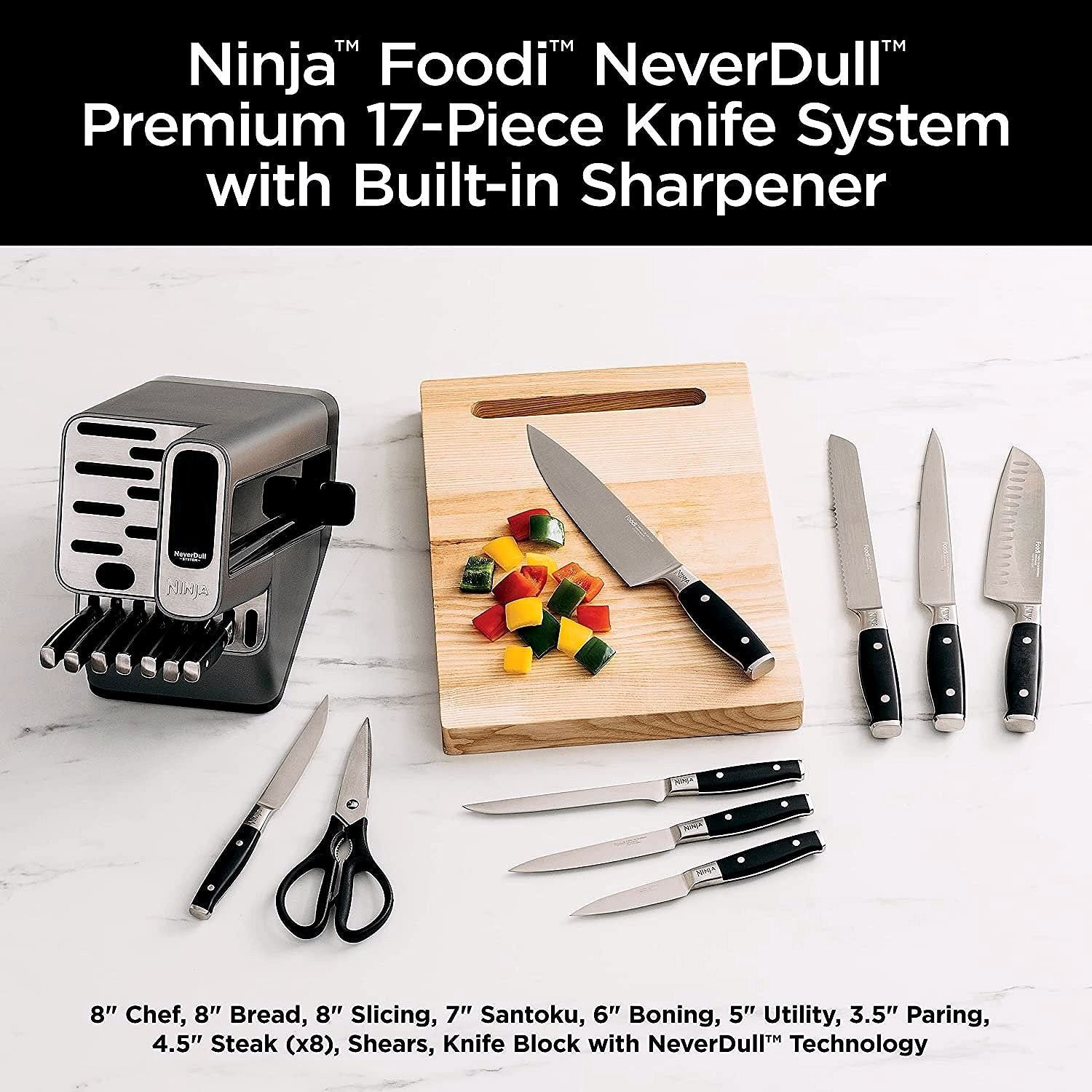 2026 Ninja K32017 Foodi NeverDull – Ensemble de couteaux premium 17 pièces avec bloc et aiguiseur intégré