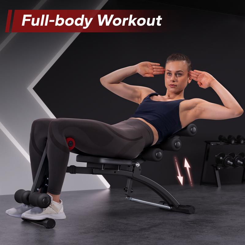 2026 MERACH Multi-Functional Adjustable Ab Machine Workout Bench Sit Up Machine Push Up Exercise Chair for Home Gym