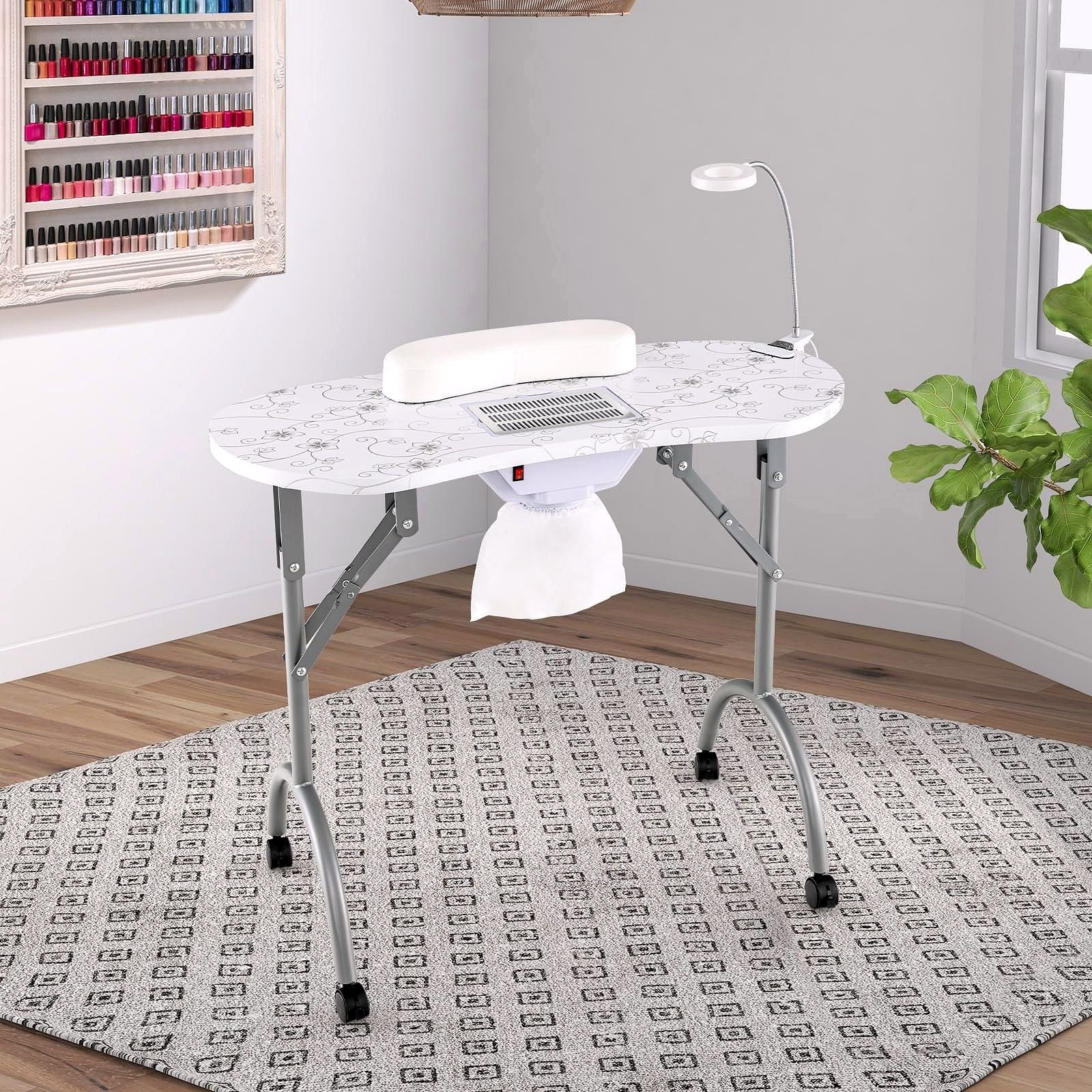 2026 Table de manucure portable LDAILY avec aspirateur électrique de poussière