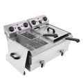 2026 24.9 QT 110V 3400W Double Tank Electric Deep Fryer with Timer & Oil Drain