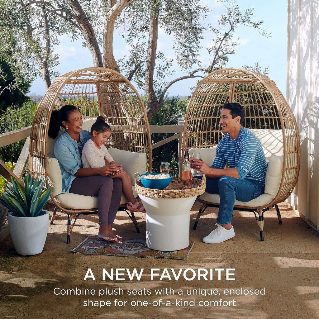 2026 Chaise à œuf en rotin Best Choice Products – Chaise longue surdimensionnée pour l'intérieur et l'extérieur, idéale pour la terrasse, le jardin et le salon