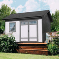 2026 Abri de jardin en bois Beachwood 10 × 12 ft avec plancher – Grand espace de rangement extérieur