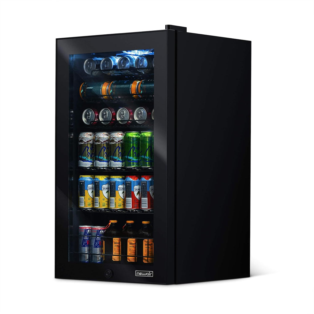 2026 Getränkekühlschrank | Freistehender Kühlschrank für 126 Dosen mit Glastür mit Scharnier rechts | Mini-Getränkekühlschrank, perfekt für Bier, Wein, Limonade und kühlere Getränke