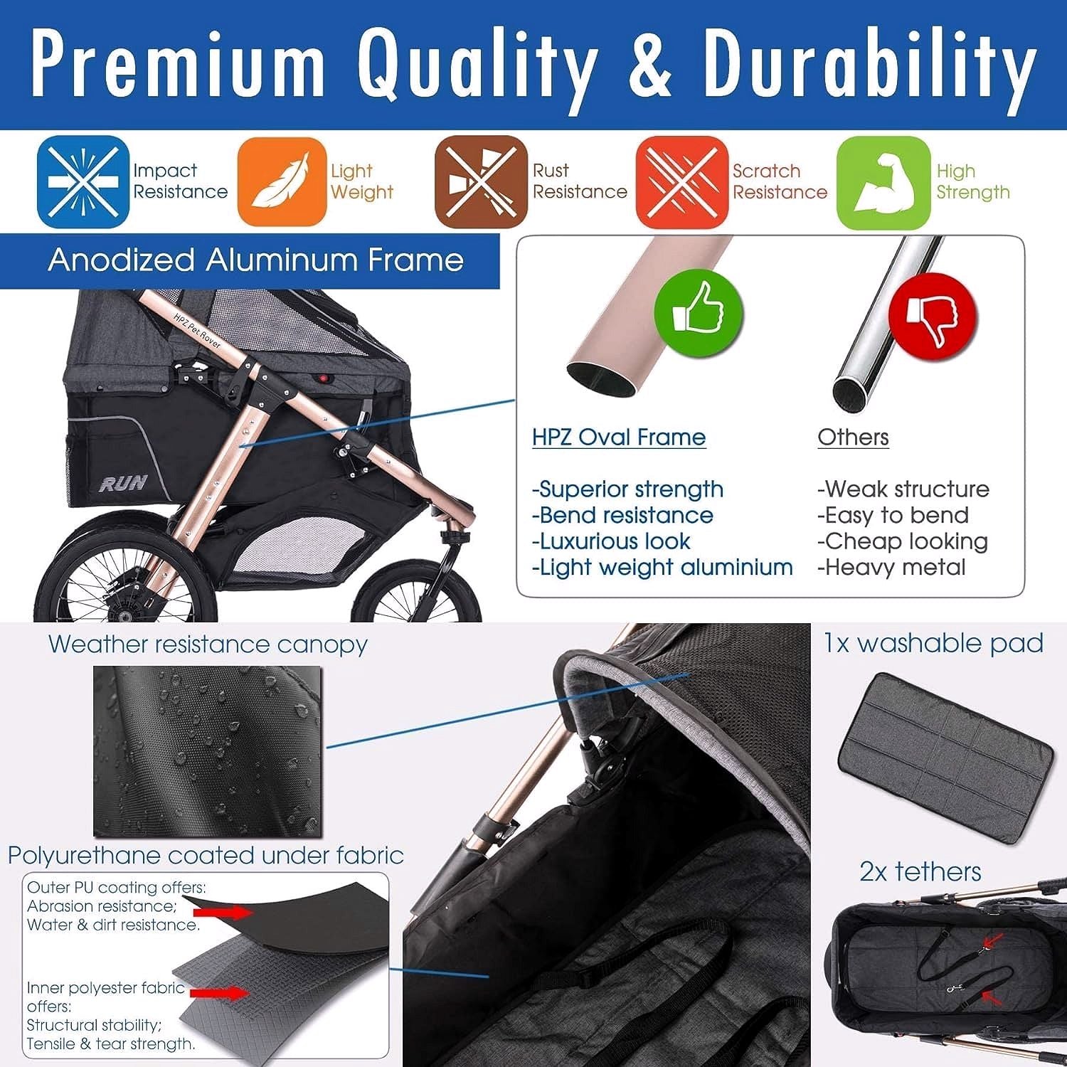 2026 Buggy de jogging sportif pour animaux avec roues en caoutchouc confort