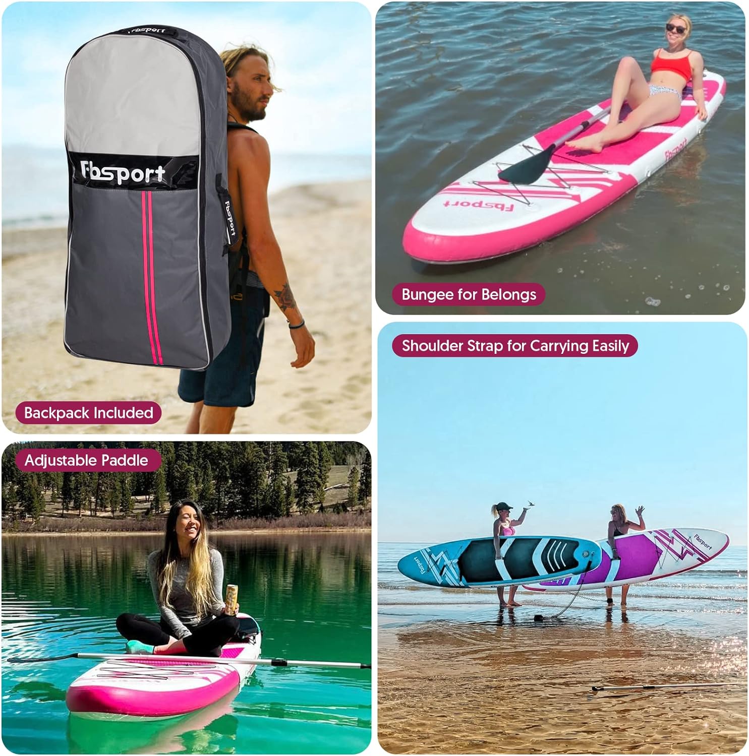 2026 Premium-Stand-Up-Paddle-Board, Yoga-Board mit strapazierfähigem SUP-Zubehör und Tragetasche | Breiter Stand, Surf-Kontrolle, rutschfestes Deck, Leine, Paddel und Pumpe für Jugendliche und Erwachsene