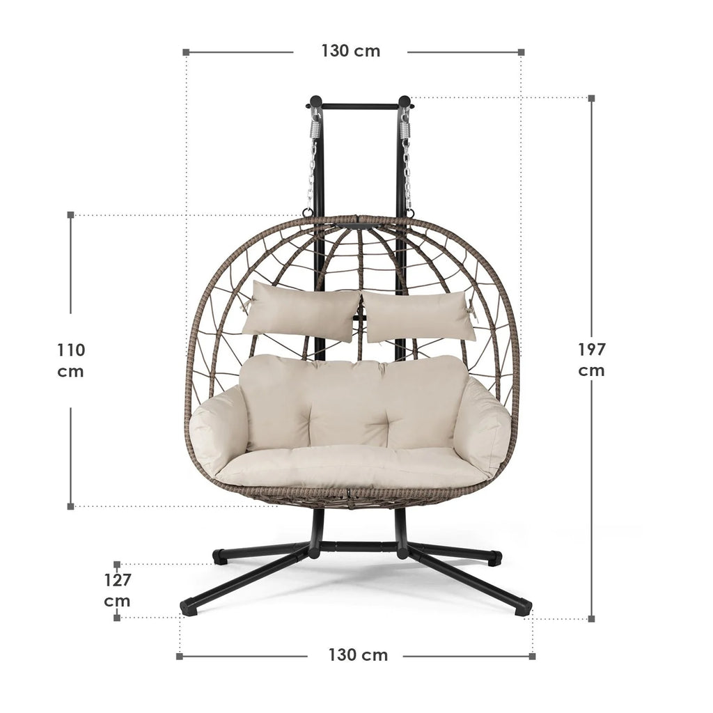 2026 Polyrattan Doppelhängesessel Aria