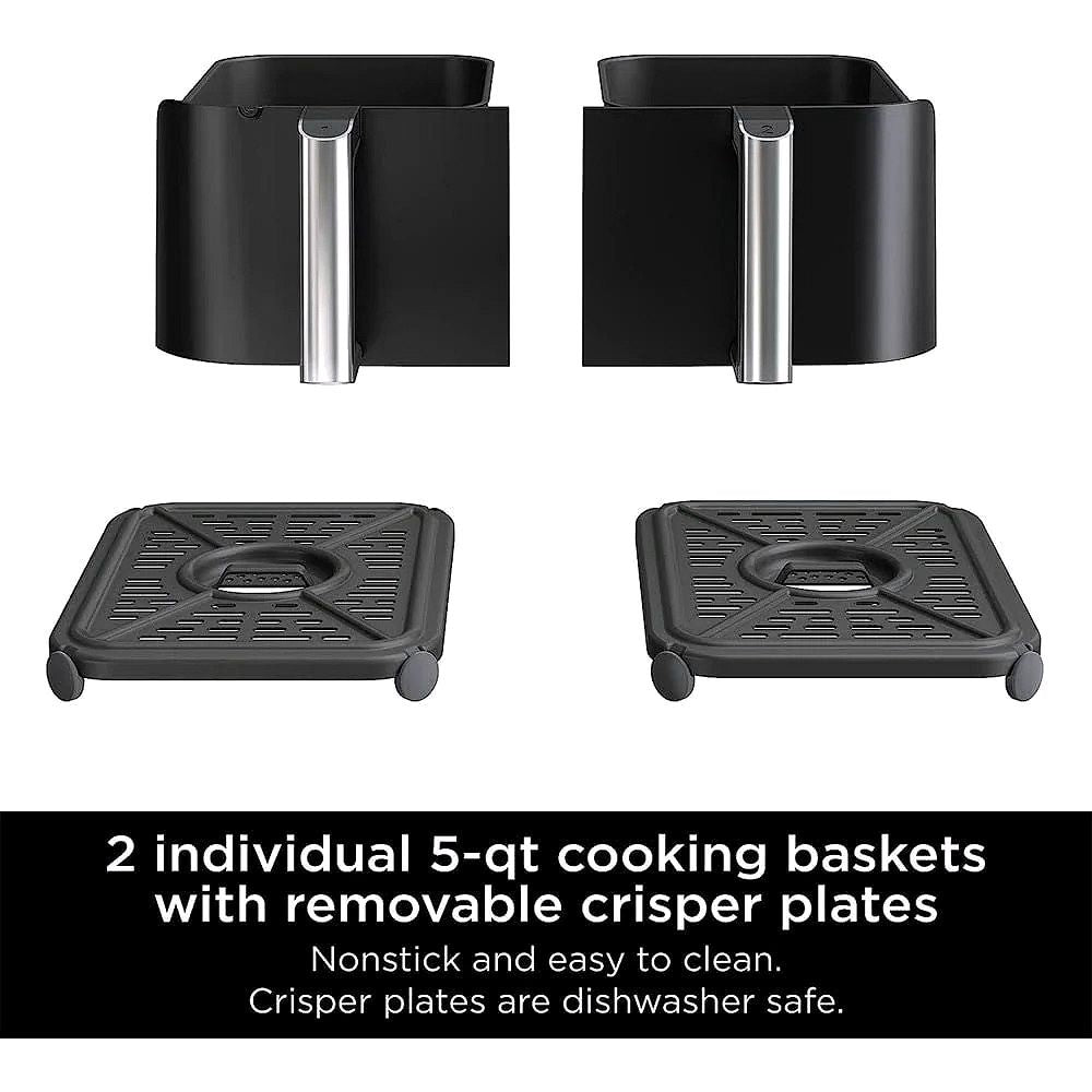2026 Ninja DZ550 Foodi Friteuse à air chaud DualZone 10 Quart – 6-en-1