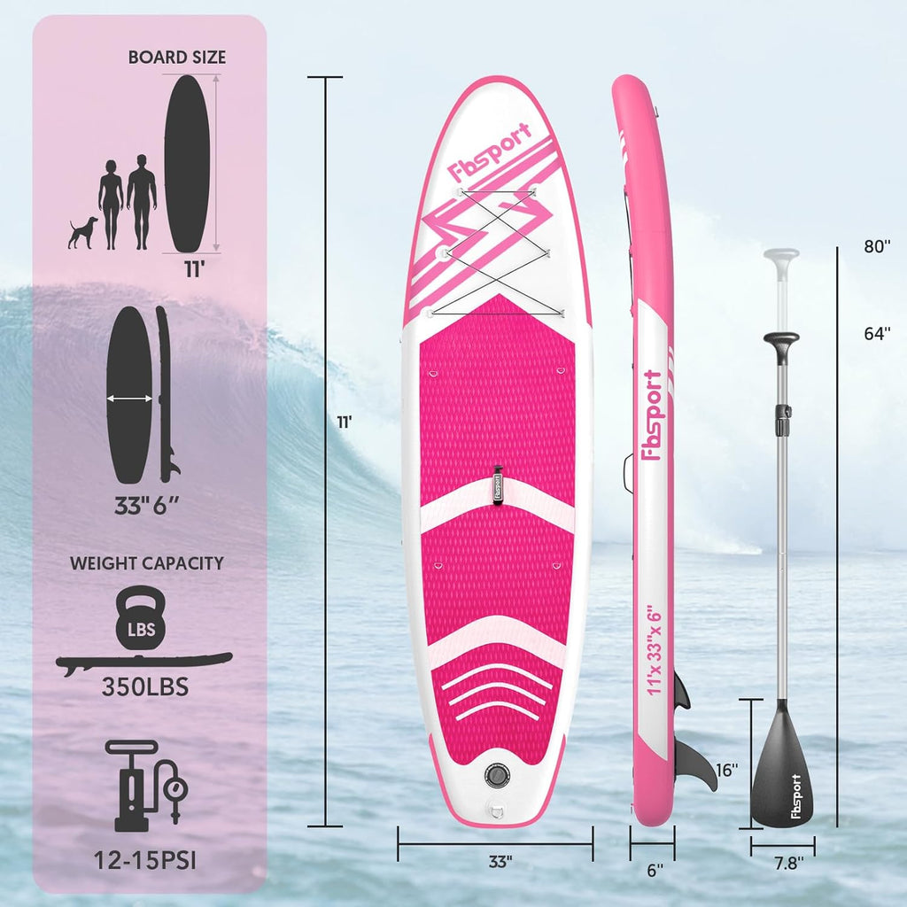2026 Premium-Stand-Up-Paddle-Board, Yoga-Board mit strapazierfähigem SUP-Zubehör und Tragetasche | Breiter Stand, Surf-Kontrolle, rutschfestes Deck, Leine, Paddel und Pumpe für Jugendliche und Erwachsene