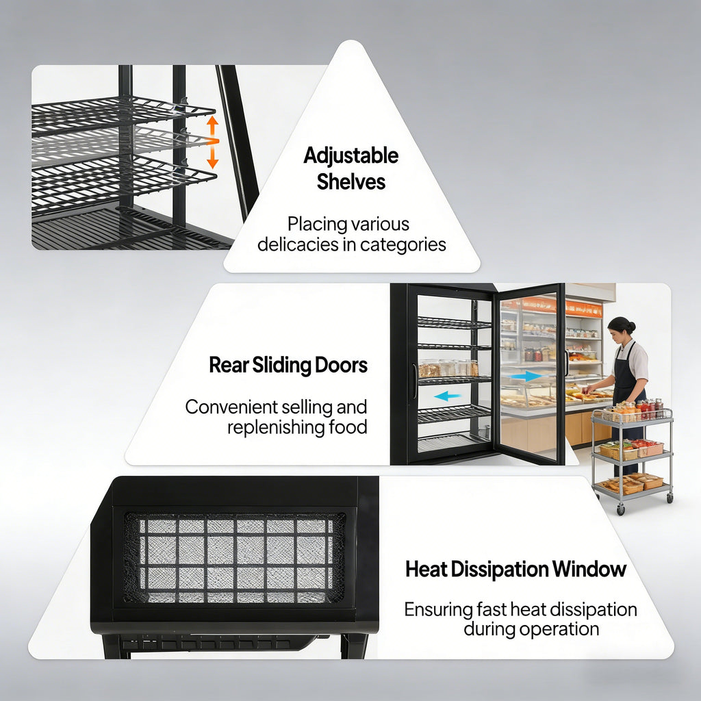 2026 27" 3.5 Cu.Ft. 170W 110V Black Refrigerated Bakery Display Case