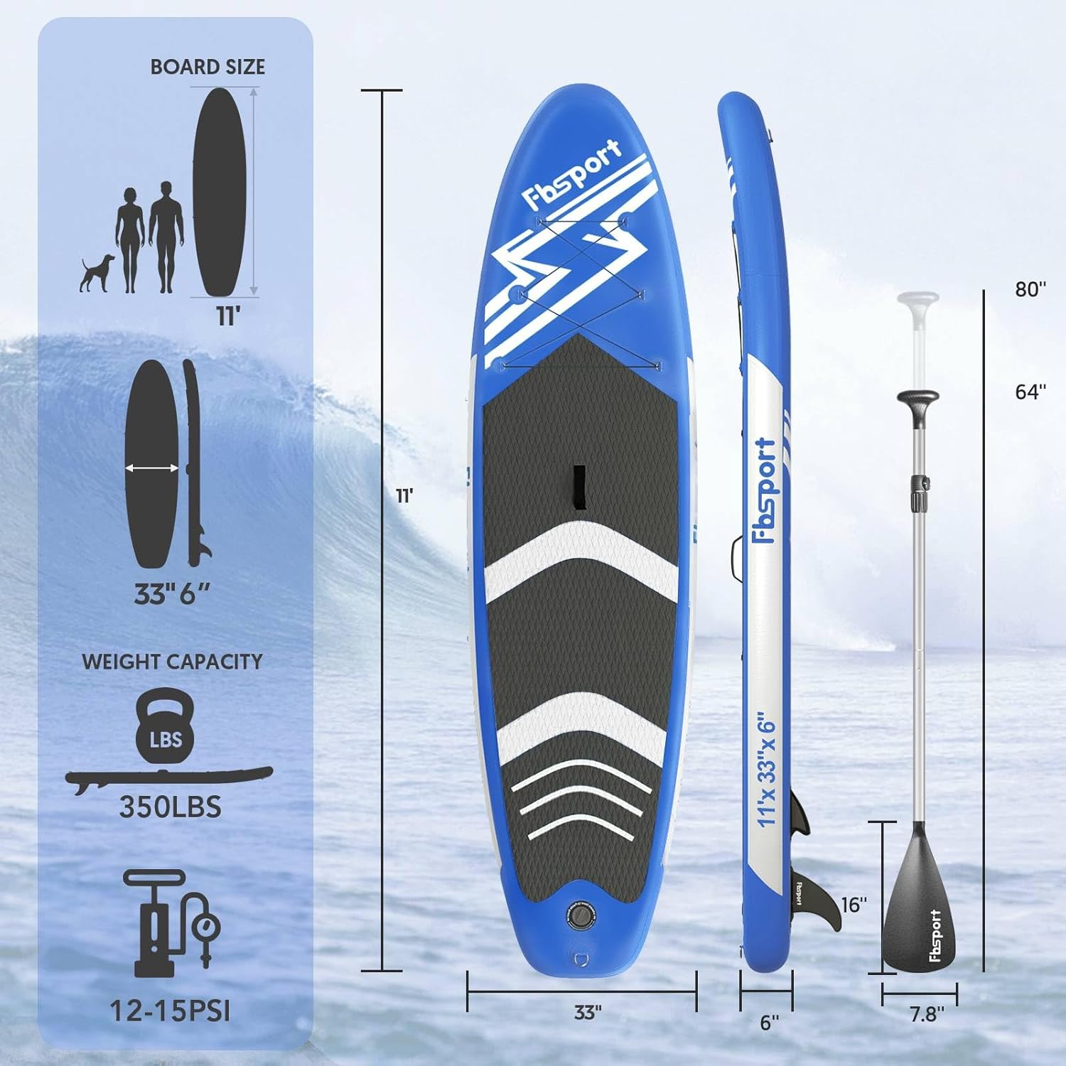 2026 Premium-Stand-Up-Paddle-Board, Yoga-Board mit strapazierfähigem SUP-Zubehör und Tragetasche | Breiter Stand, Surf-Kontrolle, rutschfestes Deck, Leine, Paddel und Pumpe für Jugendliche und Erwachsene