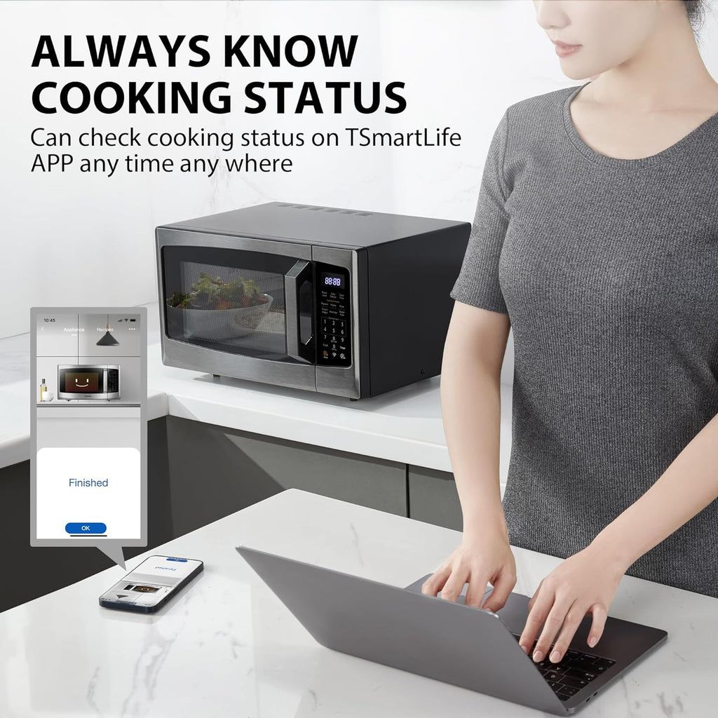 2026 TOSHIBA 4-in-1 ML-EC42P(SS) Mikrowellenherd für die Arbeitsplatte, Smart Sensor, Konvektion, Heißluftfritteuse-Kombination, Stummschaltfunktion, Positionsspeicher, 13,6" Drehteller, 1,5 Kubikfuß, 1000 W, silber