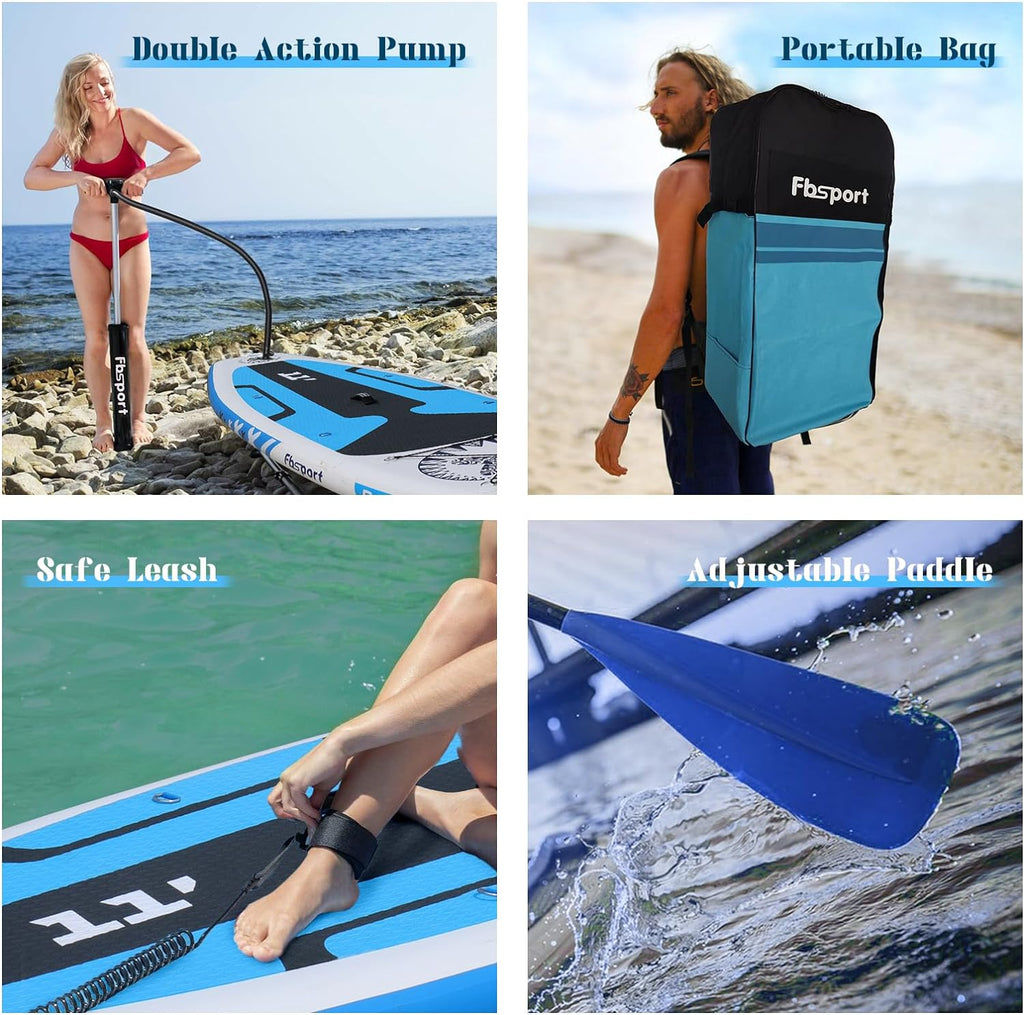 2026 Premium-Stand-Up-Paddle-Board, Yoga-Board mit strapazierfähigem SUP-Zubehör und Tragetasche | Breiter Stand, Surf-Kontrolle, rutschfestes Deck, Leine, Paddel und Pumpe für Jugendliche und Erwachsene