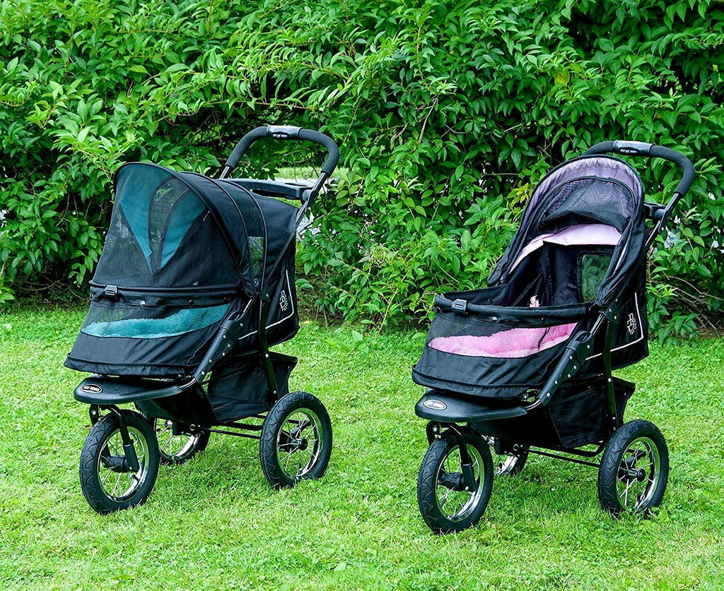 2026 Poussette pour animaux No-Zip NV pour chats et chiens Entrée sans fermeture éclair · Pliage à une main · Roues remplies de gel · Coussin en peluche & protection contre les intempéries inclus · 3 coloris