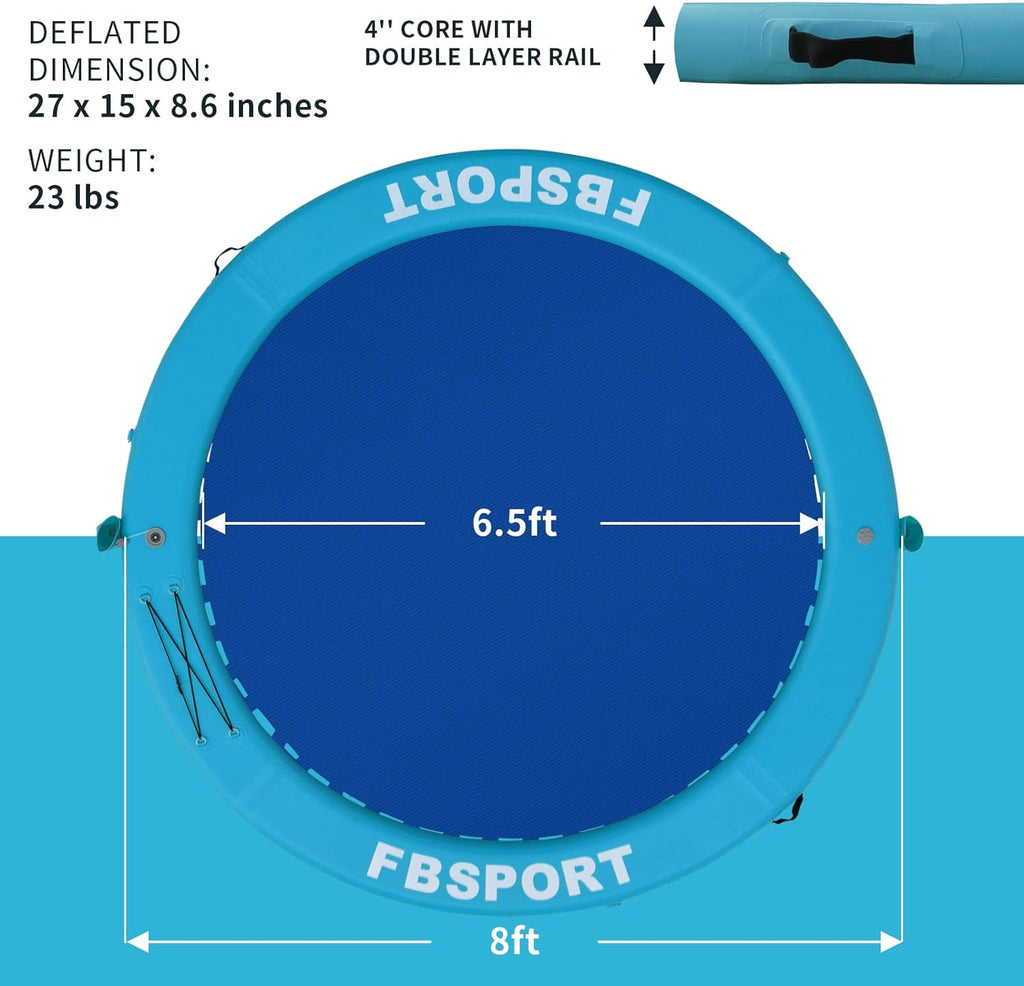 2026 Aufblasbares Dock, schwimmende Plattform, 2,44 m aufblasbares Wasserhängematten-Schwimmdeck für See mit Getränkehalter, runder Schwimmring, Schwimmfloß, Liegeinsel, Plattformpolster