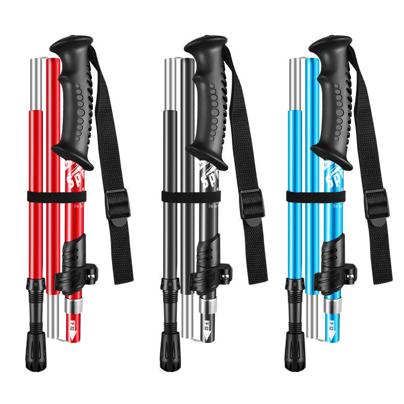 2026 Ultraleichter Aluminium-Wanderstock – Schwarz
