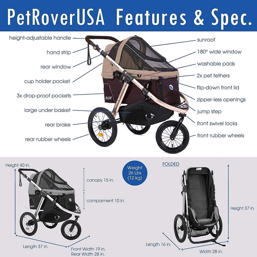 2026 Buggy de jogging sportif pour animaux avec roues en caoutchouc confort
