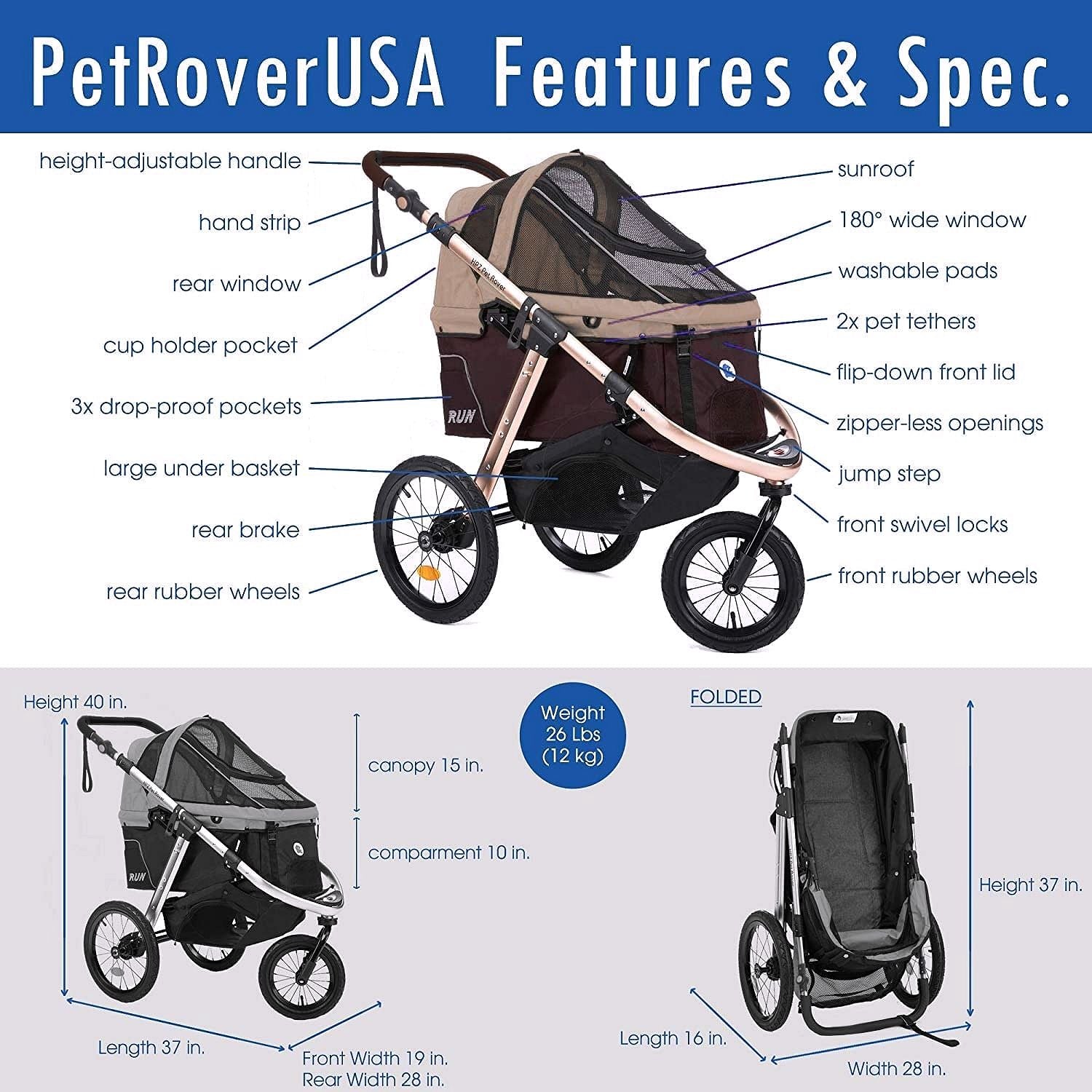 2026 Buggy de jogging sportif pour animaux avec roues en caoutchouc confort