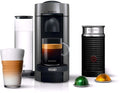2026 Machine à café et espresso Nespresso Vertuo Plus par De'Longhi, grise, avec mousseur à lait Aeroccino