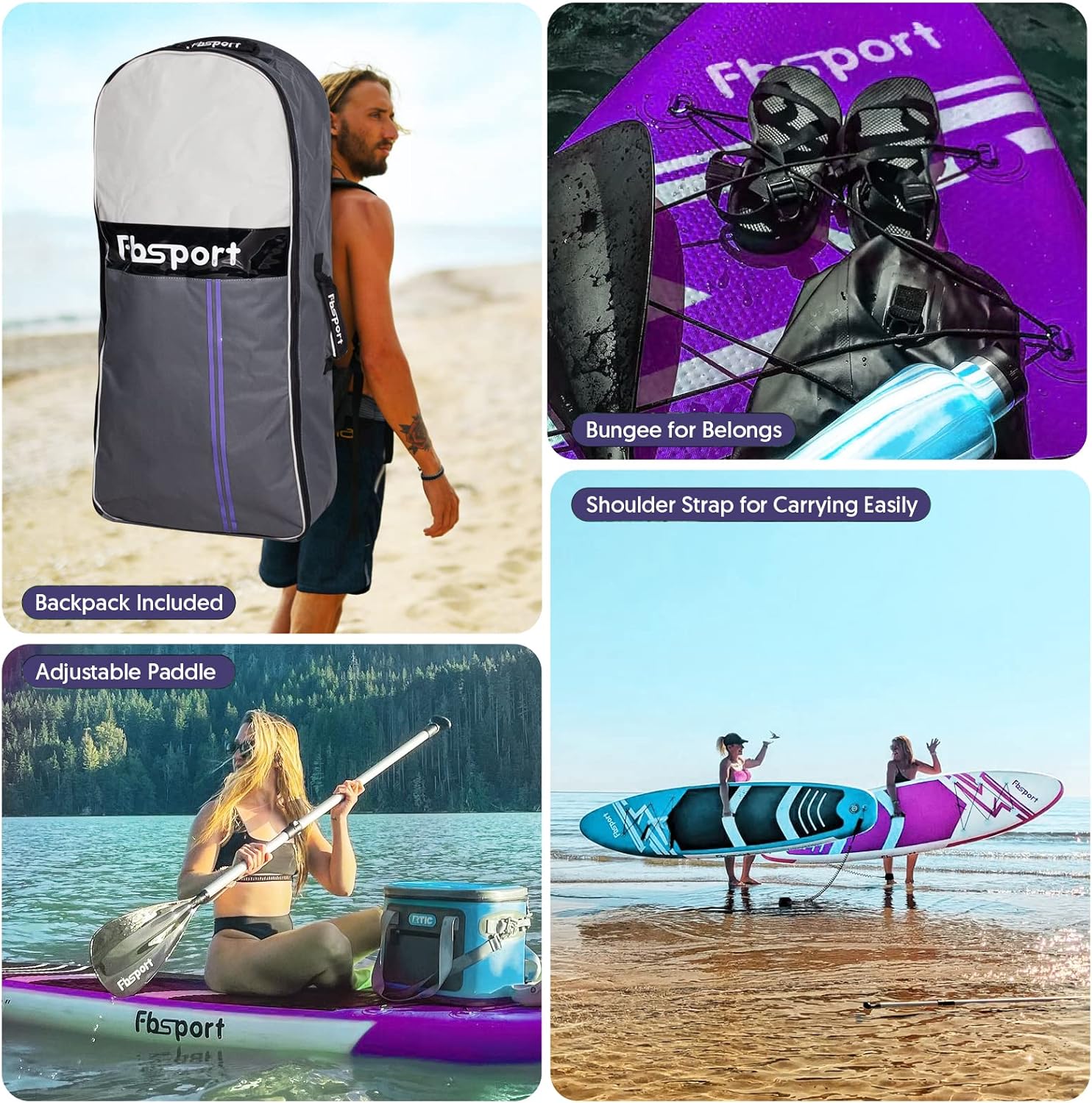 2026 Premium-Stand-Up-Paddle-Board, Yoga-Board mit strapazierfähigem SUP-Zubehör und Tragetasche | Breiter Stand, Surf-Kontrolle, rutschfestes Deck, Leine, Paddel und Pumpe für Jugendliche und Erwachsene