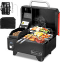 2026 Tragbarer Holzpelletgrill und Smoker, elektrischer 8-in-1-Tischgrill für den Außenbereich, für Wohnmobil-Camping, Tailgating, Wohnmobil-Kochen, BBQ, intelligente Temperaturregelung und Heißdampftechnologie