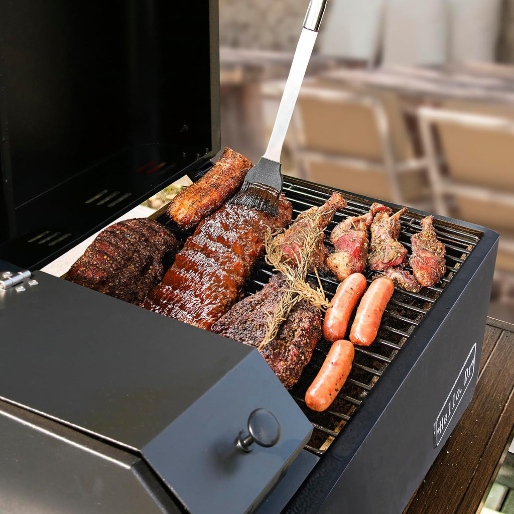 2026 Tragbarer Holzpelletgrill und Smoker, elektrischer 8-in-1-Tischgrill für den Außenbereich, für Wohnmobil-Camping, Tailgating, Wohnmobil-Kochen, BBQ, intelligente Temperaturregelung und Heißdampftechnologie
