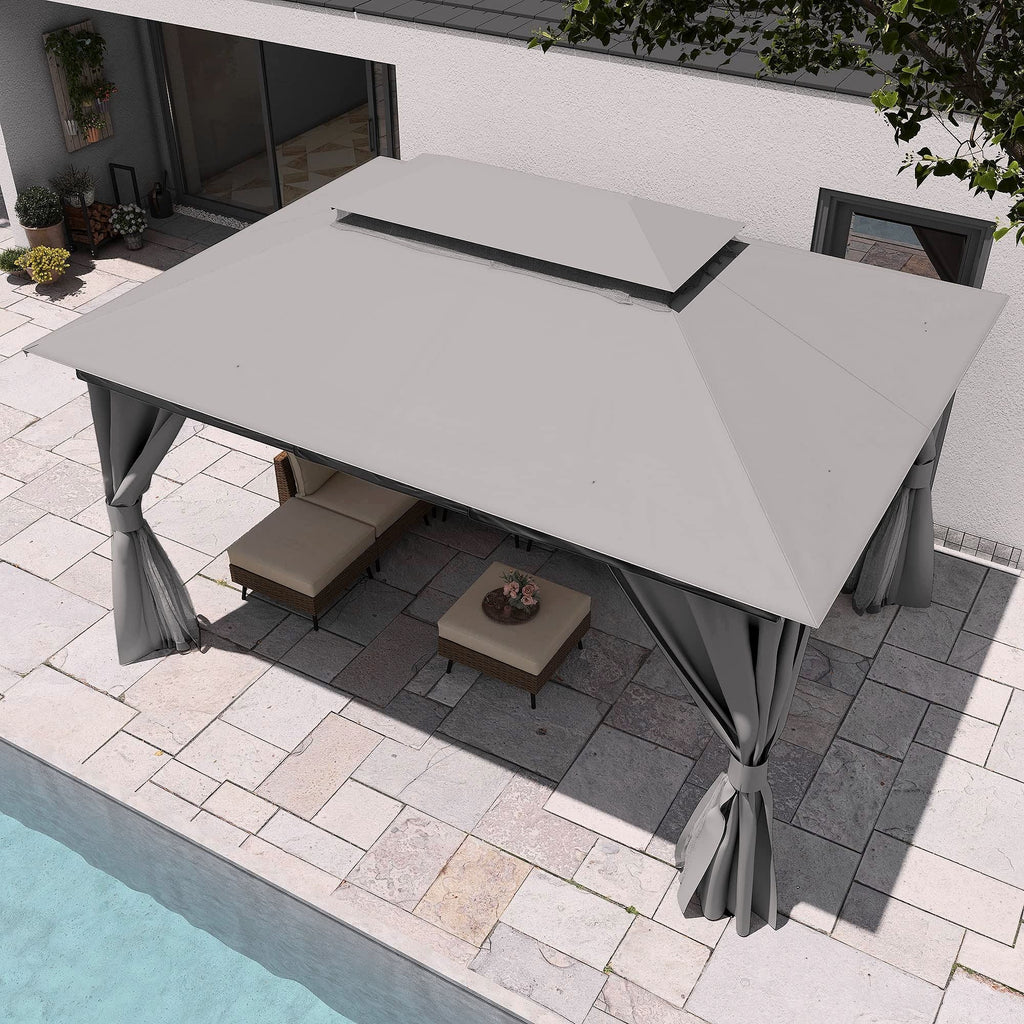 2026 Pavillon de jardin extérieur LAUSAINT HOME 10 × 13 ft avec boulons d’ancrag