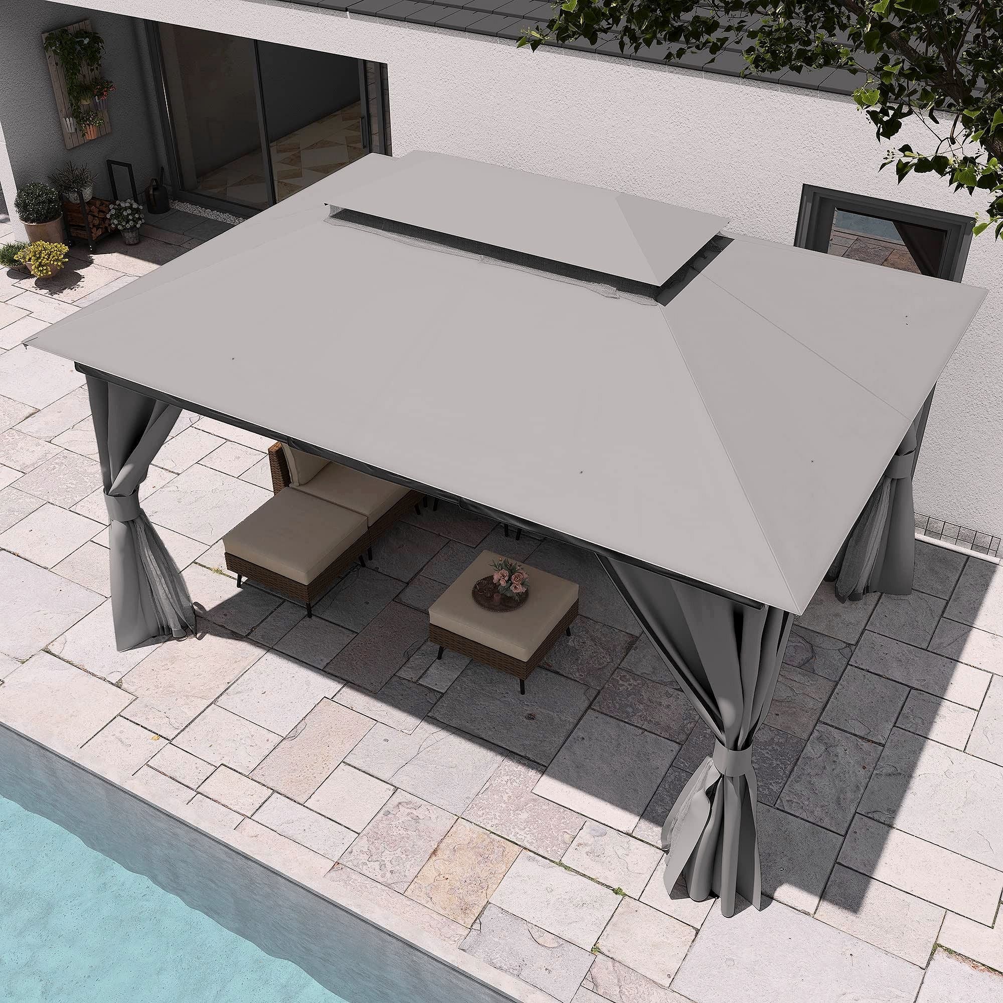 2026 Pavillon de jardin extérieur LAUSAINT HOME 10 × 13 ft avec boulons d’ancrag