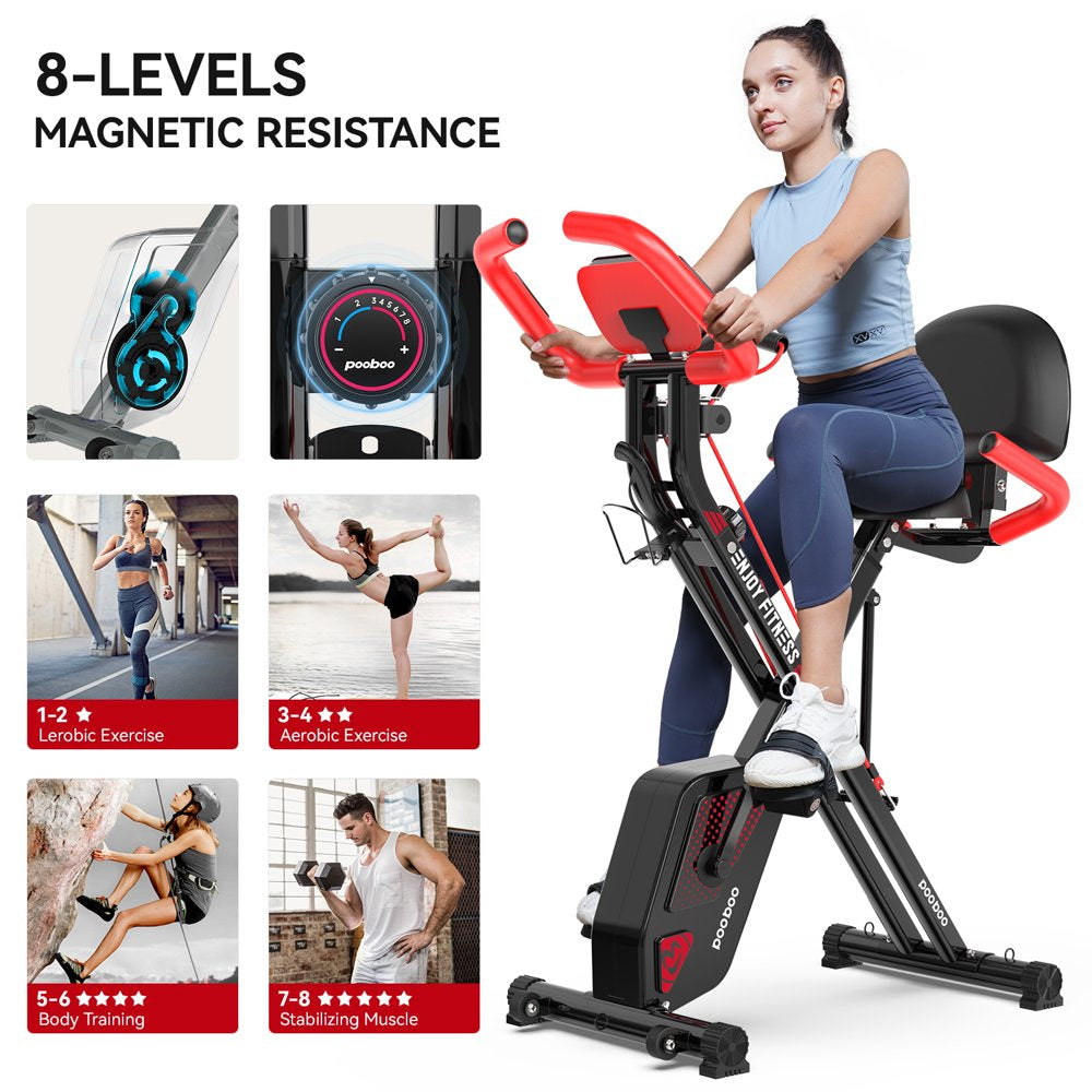 2026 Pooboo 3 In 1 Faltbare Heimtrainer Indoor Cycling Bike Workout 300Lb
