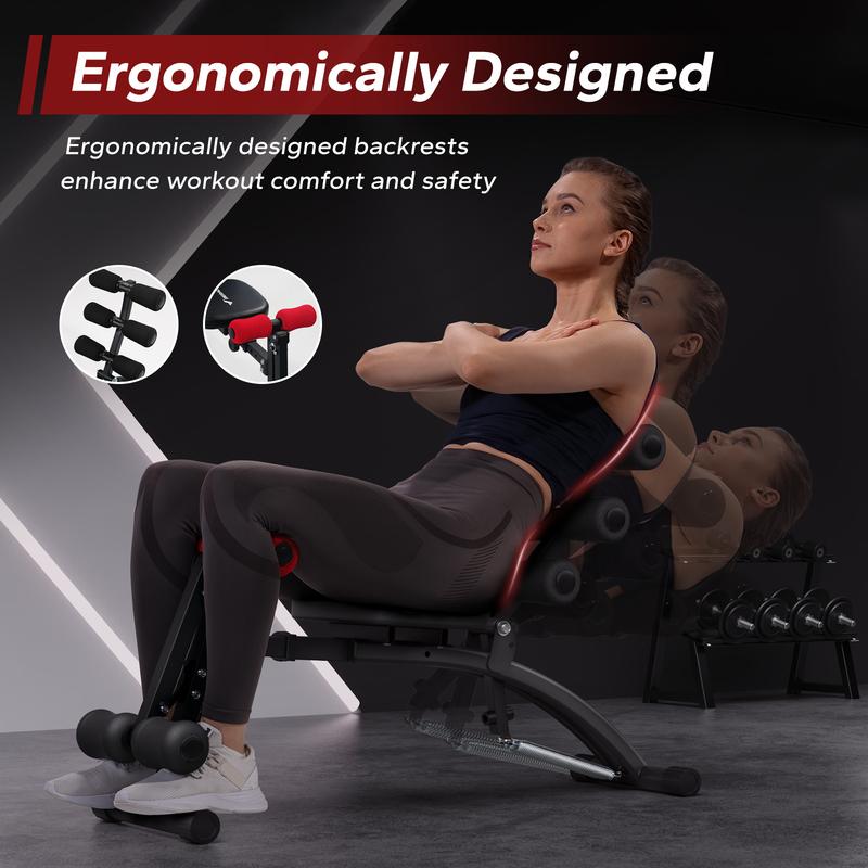 2026 MERACH Multi-Functional Adjustable Ab Machine Workout Bench Sit Up Machine Push Up Exercise Chair for Home Gym