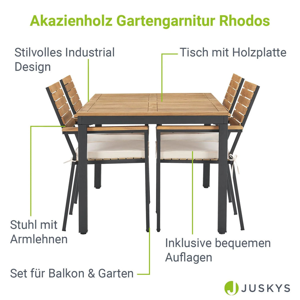 2026 Akazienholz Gartengarnitur Rhodos