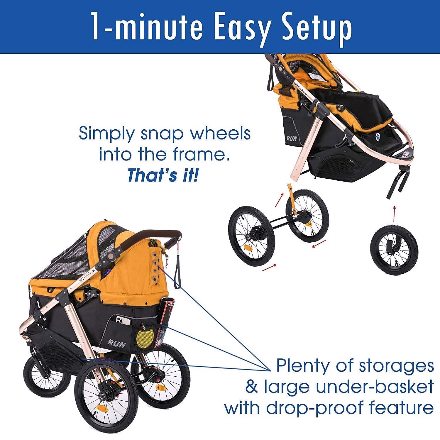 2026 Buggy de jogging sportif pour animaux avec roues en caoutchouc confort