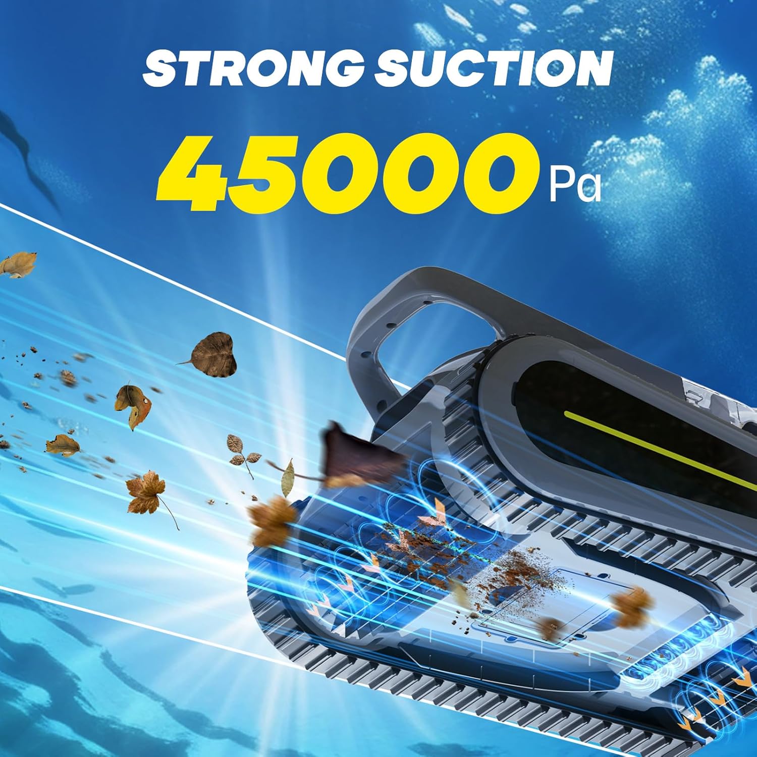 2026 Crab Kabelloser Roboter-Poolsauger, Wandklettern, automatischer Poolreiniger, geeignet für Wände und Böden von 150 m² großen Pools