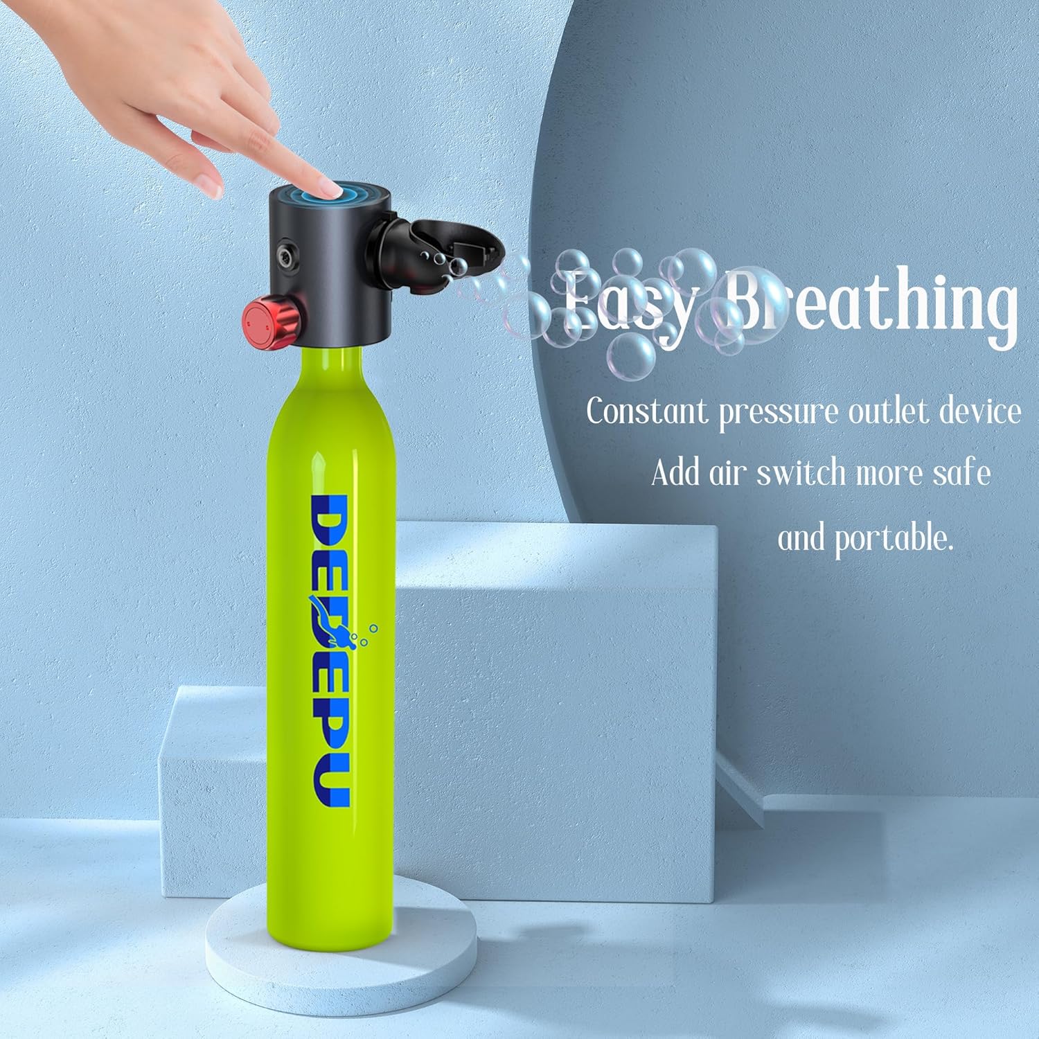2026 Tauchflasche, 0,5 l Mini-Tauchflasche mit konstantem Druck, Tauchflaschen mit An-/Aus-Ventil, 5–10 Minuten Unterwasserfähigkeit, tragbare Mini-Tauchflaschen, Tauchflaschen mit Pumpe