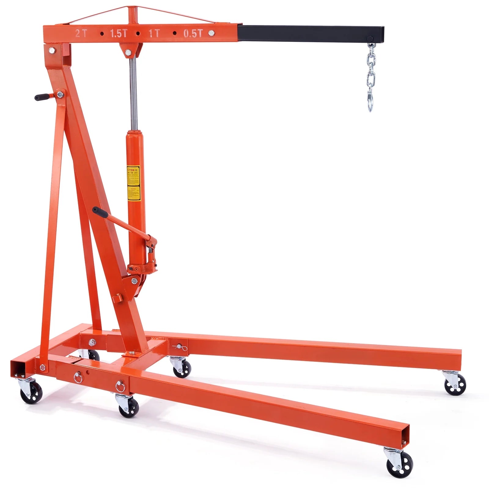 2026 BENTISM 2T Klappbarer Motorkran Motorheber mit Wasserwaage 4400 lbs/2 Tonnen Hochleistungs-Hubsteiger Werkstattkran Alterungsbeständiger Motorkran