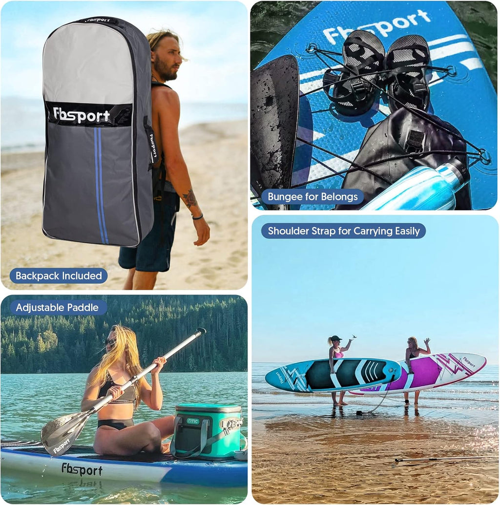2026 Premium-Stand-Up-Paddle-Board, Yoga-Board mit strapazierfähigem SUP-Zubehör und Tragetasche | Breiter Stand, Surf-Kontrolle, rutschfestes Deck, Leine, Paddel und Pumpe für Jugendliche und Erwachsene