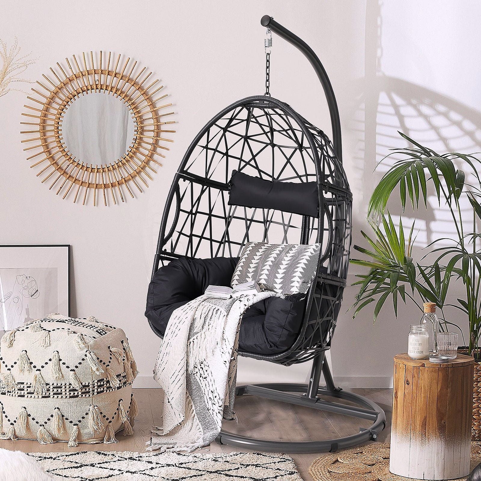2026 Haverchair Fauteuil suspendu en œuf avec support pour extérieur et terrasse