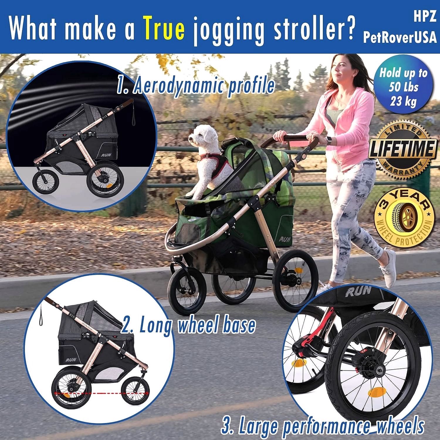 2026 Buggy de jogging sportif pour animaux avec roues en caoutchouc confort