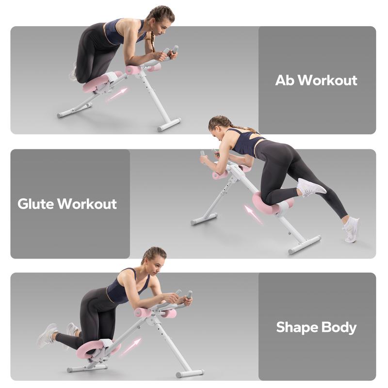 2026 MERACH Adjustable Ab Trainer Machine LCD Monitor Foldable Abdominal Exercise Equipment Core Trainer Workout for Body Buttocks Shaper Fitness Equipment