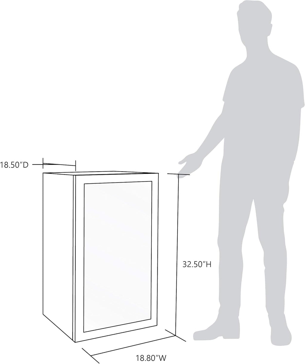 2026 Getränkekühlschrank | Freistehender Kühlschrank für 126 Dosen mit Glastür mit Scharnier rechts | Mini-Getränkekühlschrank, perfekt für Bier, Wein, Limonade und kühlere Getränke