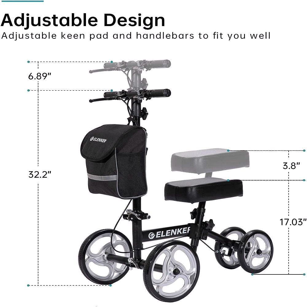 2026 Elenker Scooter Médical à Genou Directionnel – Alternative aux Béquilles