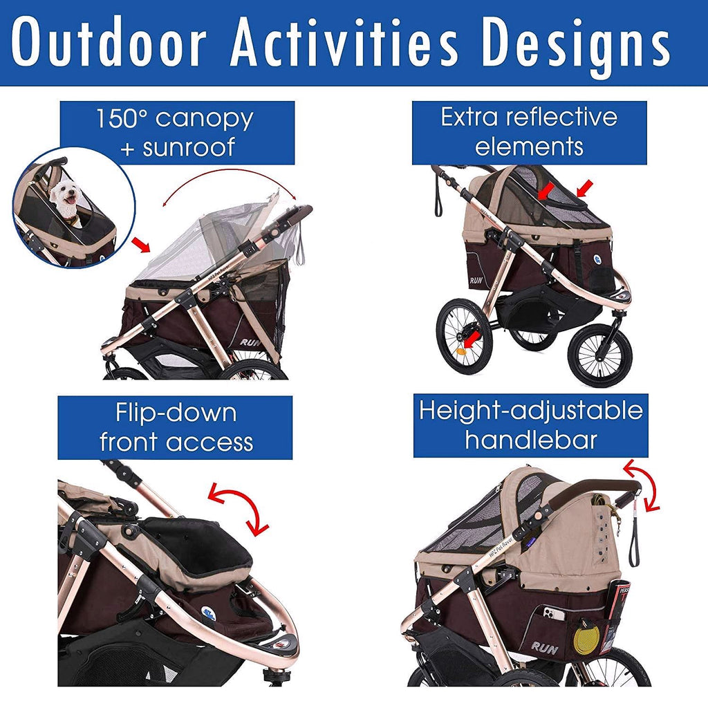 2026 Buggy de jogging sportif pour animaux avec roues en caoutchouc confort